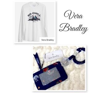 Vera Bradley Holiday Zip ID W/Lanyard and Long Sleeve Shirt